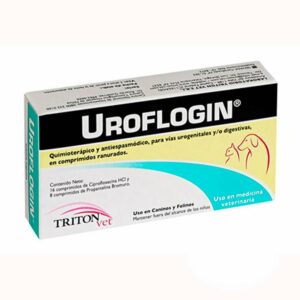Uroflogin Antibiótico Antiespasmódico Para Vías Urogenitales Y Digestivas 16tab