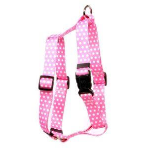 Yellow Dog Design Polkas Rosado Arnés Para Perros 14"