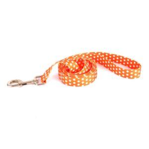 Yellow Dog Design Perfect Polkas Correa Naranja Grande Para Perros 6'