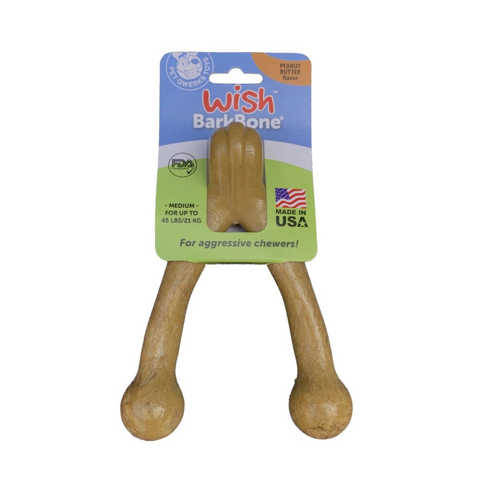 Pet Qwerks Hueso De Los Deseos Mediano Con Sabor A Tocino Para Perros 5"