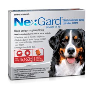 Nexgard 25.1-50kg/55-110lb Tableta Para Perros Antigarrapatas Y Antipulgas