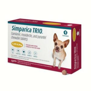 Simparica Trio 1.2-2.5kg Antiparasitario Interno Y Externo