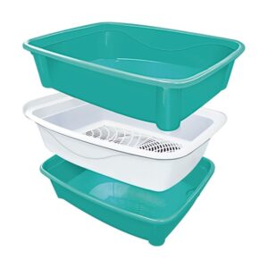 Furacao Pet Bandeja Clasica Azul Con Tamizador De Arena Para Gatos 19"