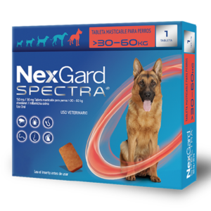 Nexgard Spectra Xl 30.1-60kg/66.3-132lb Antigarrapatas, Antipulgas Y Antiparasitario Interno.