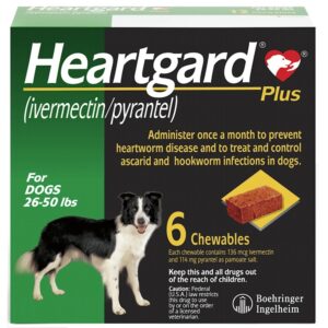 Heartgard Plus M 12-22kg/ 26.4-48.5lbs Tabletas Antipulgas Y Control Del Gusano Del Corazón Para Perros