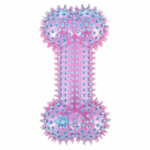 Play 365 Hueso De Goma Squeaky Rosa Y Azul Para Perros 6 1/2"