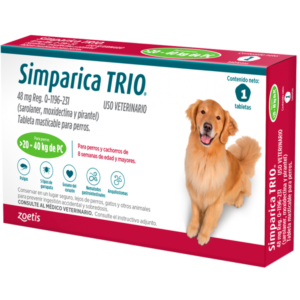 Simparica Trio 20.1-40kg Antiparasitario Interno Y Externo