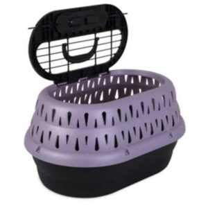 Petmate Caseta Portatil Morado Transportador Para Gatos Y Perros Pequeños 19"