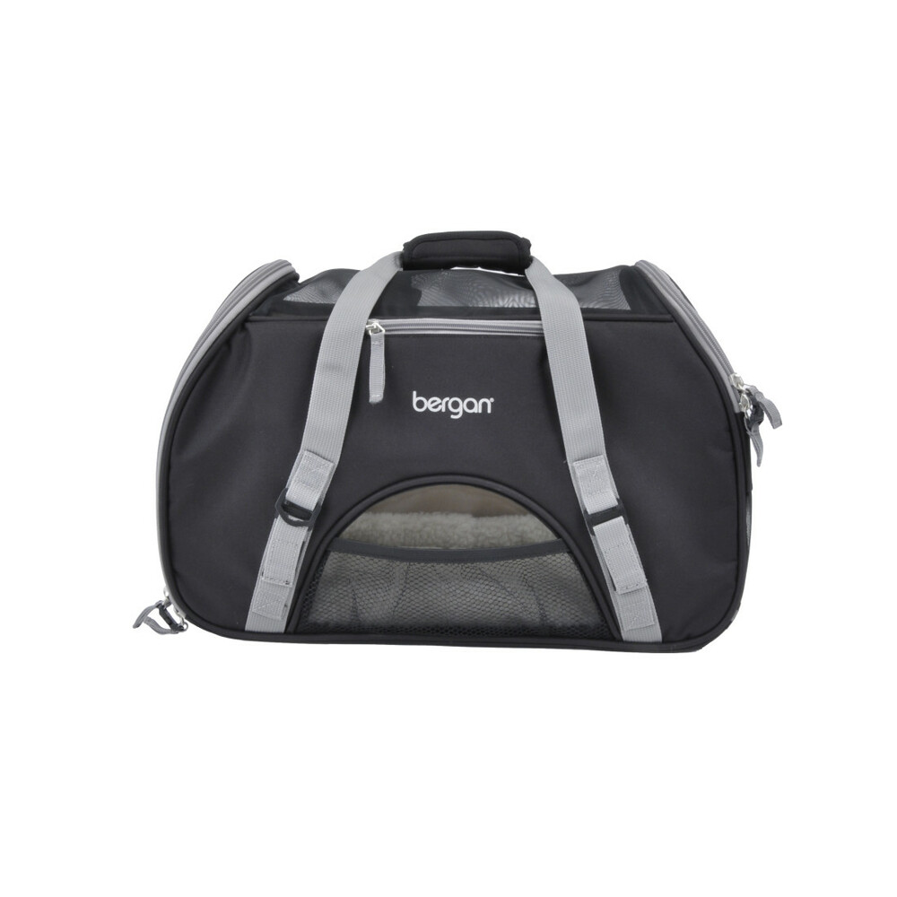 Bergan Comfort Bulto De Viaje Para Mascotas Negro Y Gris Pequeño