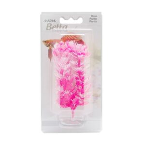 Marina Betta Adorno Planta Foxtail Rosada Con Ventosa Para Peceras 5"
