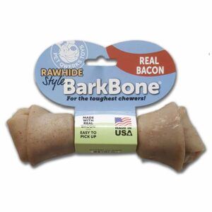 PetQwerks Rawhide Style Hueso Con Sabor A Tocino Para Perros 8"