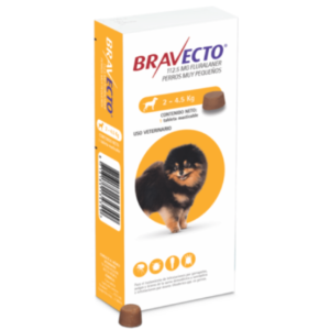 Bravecto 2-4kg/4-8lb Tableta Antipulgas, Garrapatas y Sarnas Para Perros