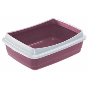 Bandeja De Arena Con Borde Gris Para Gatos 18.5"x14"x6"