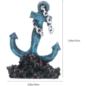 Chicos Aquatic Creations Ancla Azul Adorno Para Peceras 8"