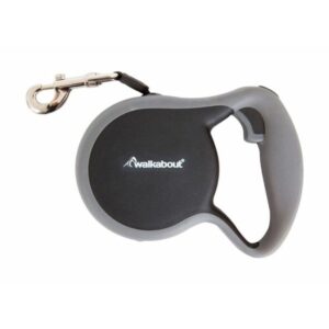 Petmate Walkabout Correa Retractil Negra para Perros Medianos