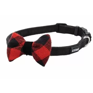 Li'l Pals Collar Negro De Microfibra Para Perros 6"