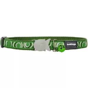 Red Dingo Ribbon Circadelic Collar Verde Para Gatos 8"