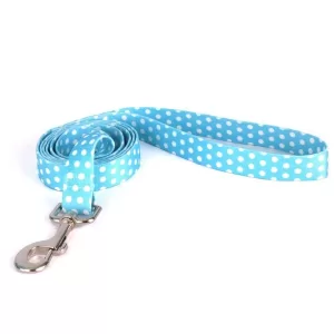 Yellow Dog Design Perfect Polkas Correa Azul Grande Para Perros