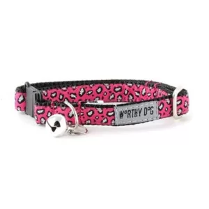 The Worthy Dog Collar Ajustable Guepardo Rosa Para Gatos 10"