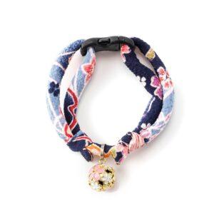 Necoichi Collar Chiremen Sakura Azul Para Gatos 8.2"