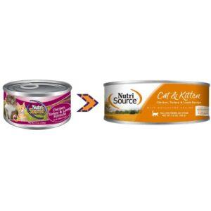 Nutrisource Cat & Kitten Chicken, Turkey & Lamb Alimento Humedo Para Gatos Y Gatitos 5.5oz/156g