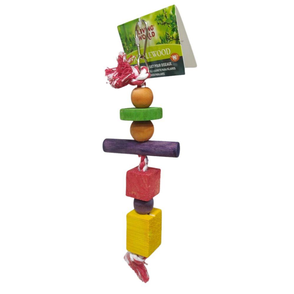 Living World Cuerda De Hilo Y Madera Para Aves 10"