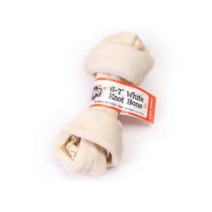 Gogo Hueso Masticable De Cuero Blanco Para Perros 5"