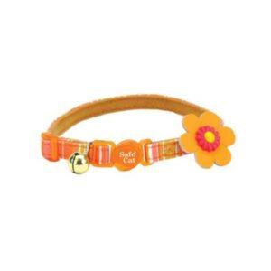 Coastal Safe Cat Collar Desmontable Rayas Naranjas para Gatos 8"