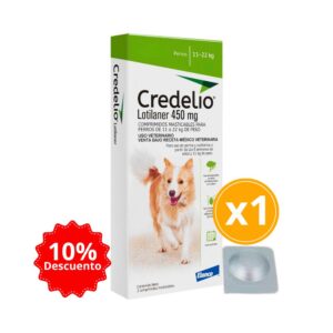 Credelio 11 A 22.0kg (25 A 50 Lbs) Tableta Antipulgas Y Garrapatas Para Perros 1 Tableta