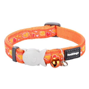 Red Dingo Ribbon Breezy Love Collar Naranja Para Gatos 8"