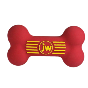 JW Pet iSqueak Hueso Rojo de Goma para Perros 6"