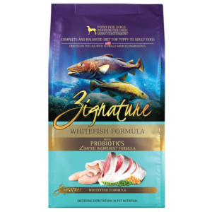 Zignature Whitefish Alimento Seco De Pescado Blanco Libre De Granos Para Perros 4Lb