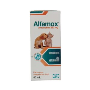 Alfamox Polvo P/Susp 250mg Antibiotico de Amplio espectro para Mascotas 60ml