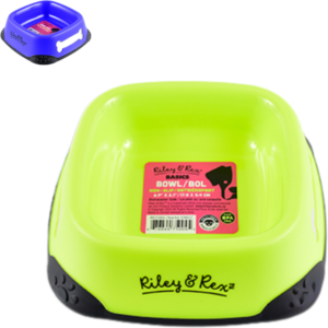 Riley & Rex Plato Cuadrado Verde para Perros 6.9" S