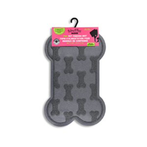 Riley & Rex Alfombrilla Forma de Hueso Gris Oscuro para Mascotas 28.5″