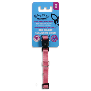 Riley & Rex Collar Nailon Rosa para Perros 8" XS