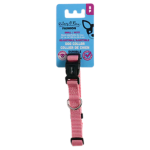 Riley & Rex Collar Nailon Rosa para Perros 10" S