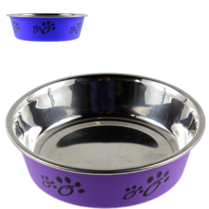 Riley & Rex Plato Morado de Acero Inoxidable para Perros 5"