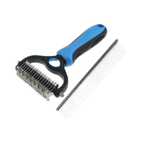 Riley & Rex Combo Azul para Desenredar el pelo de los Perros 2 piezas