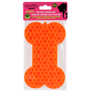 Riley & Rex Alfombrilla Hueso Naranja de Alimentacion Lenta 7.4"