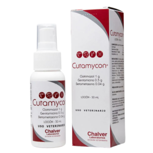 Cutamycon Locion Dermatológica Antibiotica Antiinflamatoria y Antimicótica en Spray para Perros y Gatos 50ml