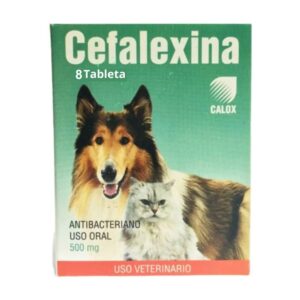 Cefalexina 500mg Calox Antibiotico de Amplio Espectro para Perros y Gatos 8 Tabs