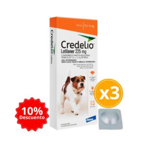 Credelio 5.5 A 11.0kg (12.1 A 25 Lbs) Tableta Antipulgas Y Garrapatas Para Perros 3 Tabletas