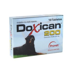 Doxican 200 Anatibiotico De Amplio Espectro A Base De Doxiciclina para Perros 10 Tabletas