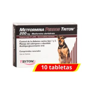 Triton Metformina Para el control de la Obesidad y el Sobrepeso en Perros 10 Tabletas