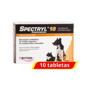 Triton Spectryl 10 Asociación Antibiótica de Amplio Espectro en Perros y Gatos 10 Tabletas