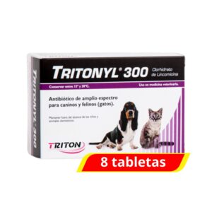 Triton Tritonyl 300 Antibiotico de Amplio Espectro en Perros y Gatos 8 Tabletas