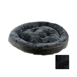 Riley & Rex Cama Redonda Antideslizante Gris Jaspeado para Perros 27.6"