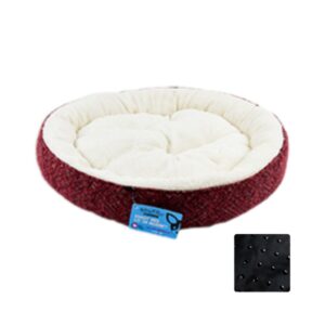 Riley & Rex Cama Redonda Antideslizante Rojo Vino para Perros 20.08"