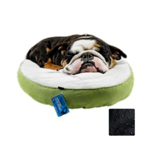 Riley & Rex Cama Redonda Antideslizante Verde Lima para Perros 23.6"